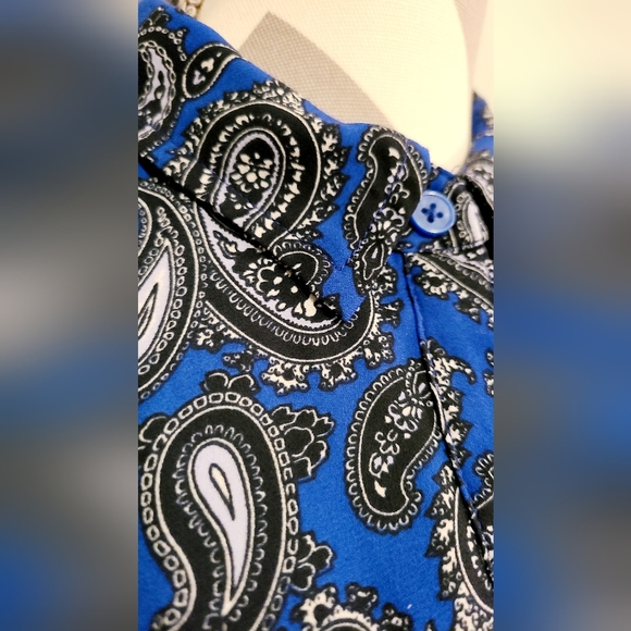 Beautiful Banana Republic Blue Paisley Shirt Dress size 4 - Picture 3 of 14